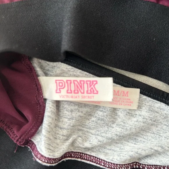 PINK Victoria’s Secret Burgundy Mesh Back Sports Bra - Size M - Picture 3 of 5